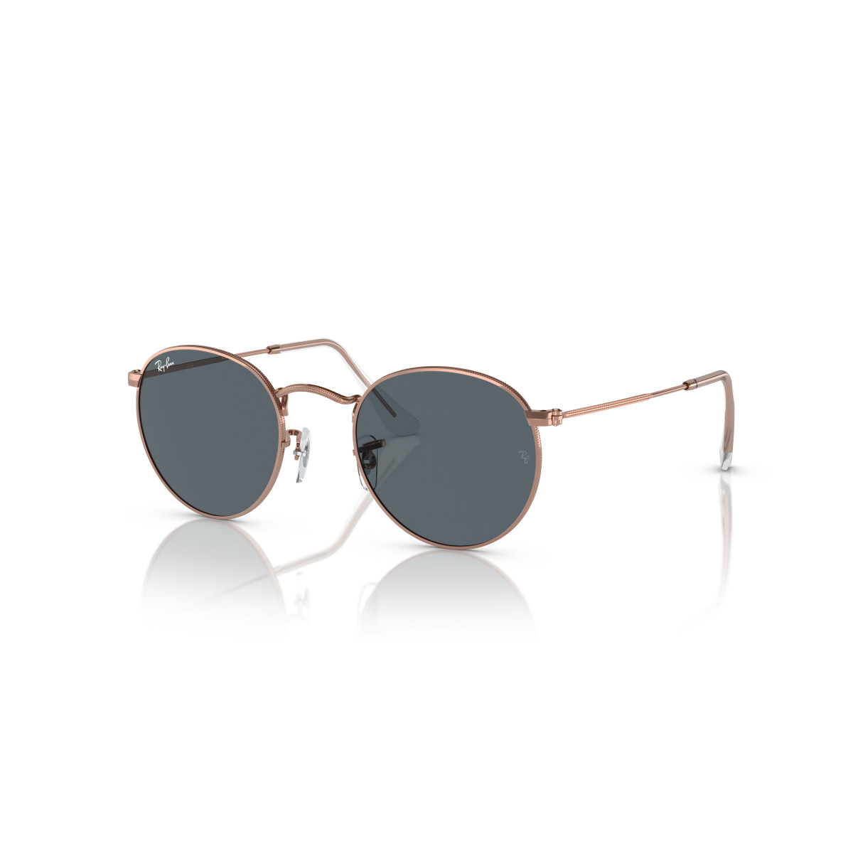 Ray-Ban Round Metal Large päikeseprillid | Rose Gold - Blue
