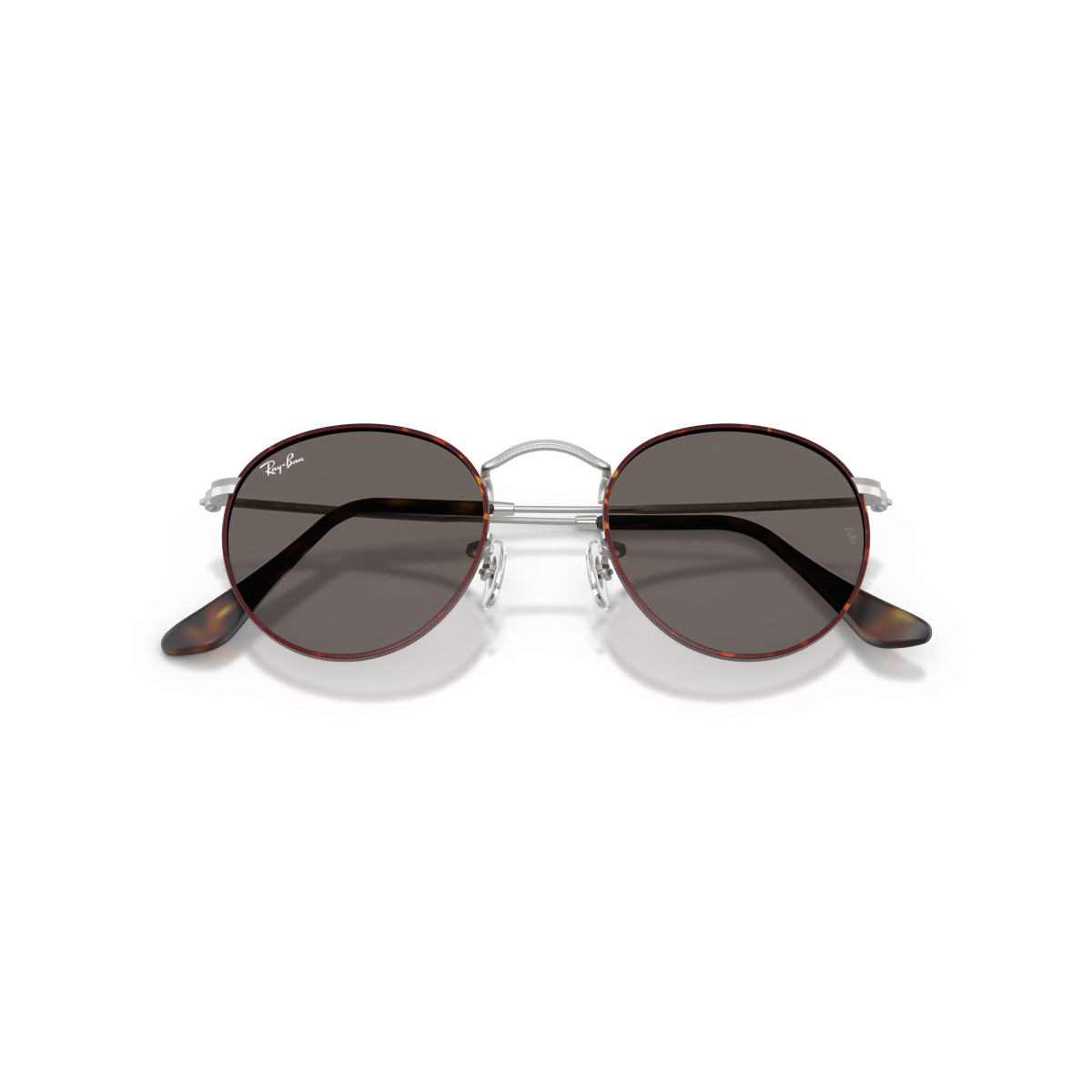 Ray-Ban Round Metal Small päikeseprillid | Matt Havana On Matt Silver - Dark Grey