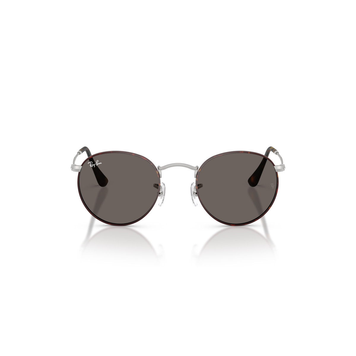 Ray-Ban Round Metal Small päikeseprillid | Matt Havana On Matt Silver - Dark Grey