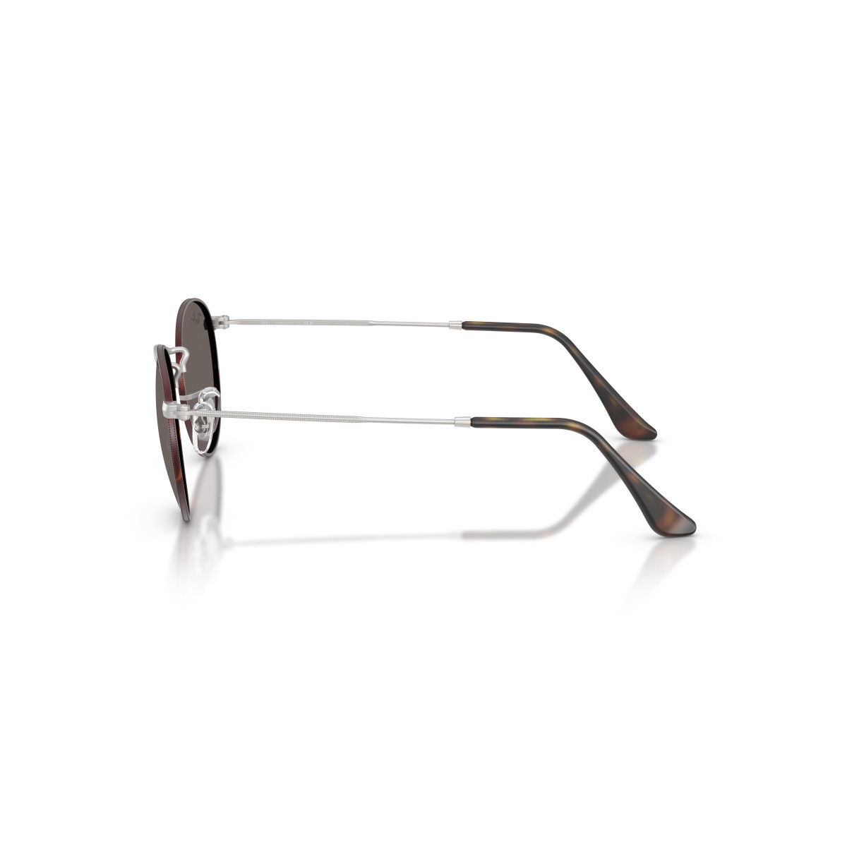 Ray-Ban Round Metal Small päikeseprillid | Matt Havana On Matt Silver - Dark Grey