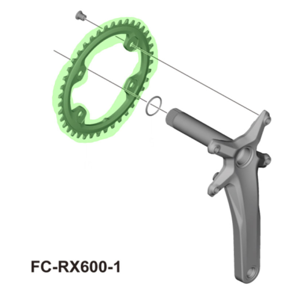 Shimano GRX FC-RX600-1 zobrats | 110 BCD | 1x11 ātrumu