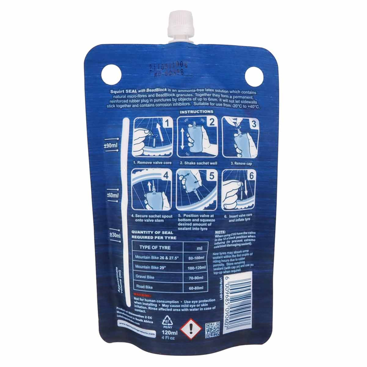 Squirt Beadblock Easyfill riepu hermētiķis | 120 ml
