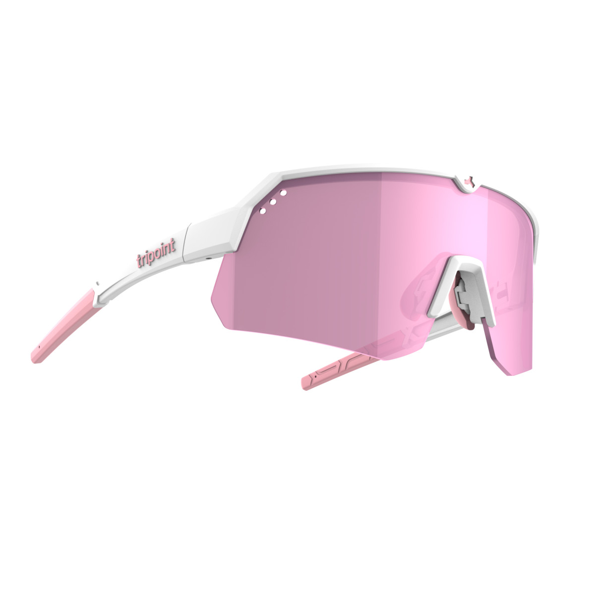 Tripoint 001 Treriksröset päikeseprillid | Matt White - Nylon Brown Pink Multi