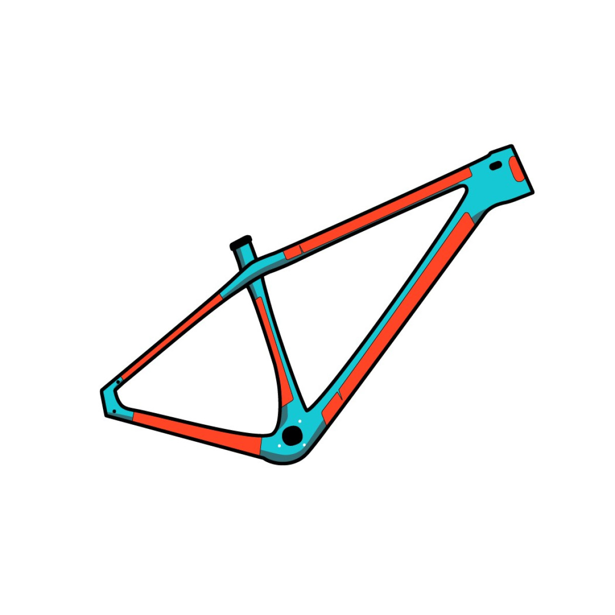 RideWrap Covered Hardtail MTB rāmja aizsargss komplekts | Gloss
