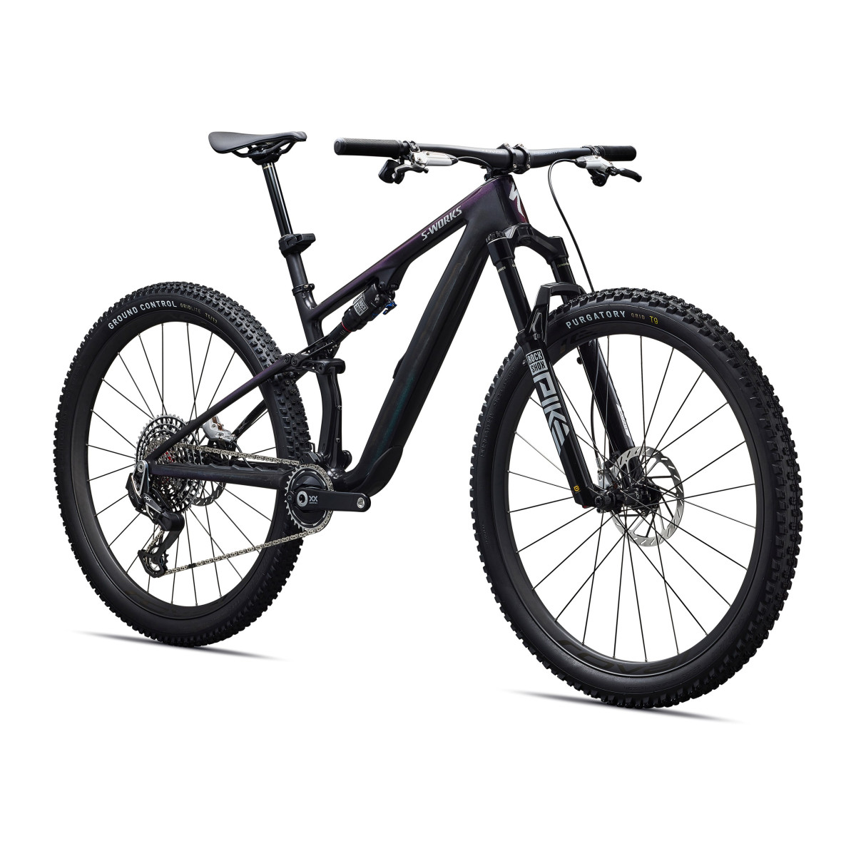 S-Works Epic 8 Evo AXS maastikuratas | Gloss Carbon - Green to Purple Viavi Fade