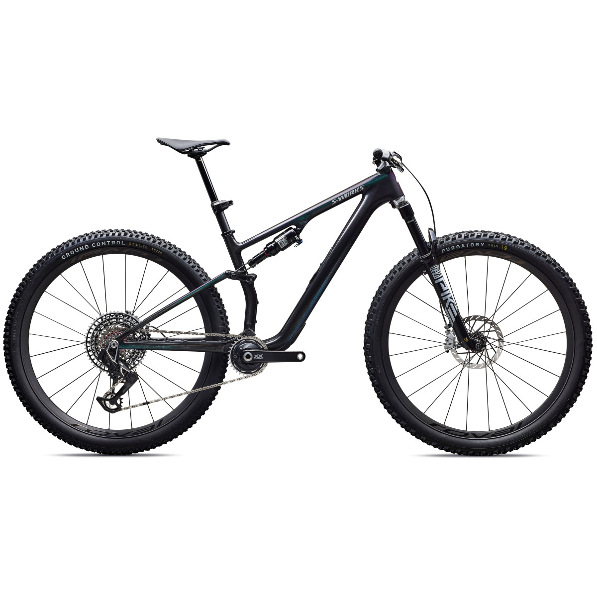 S-Works Epic 8 Evo AXS maastikuratas | Gloss Carbon - Green to Purple Viavi Fade
