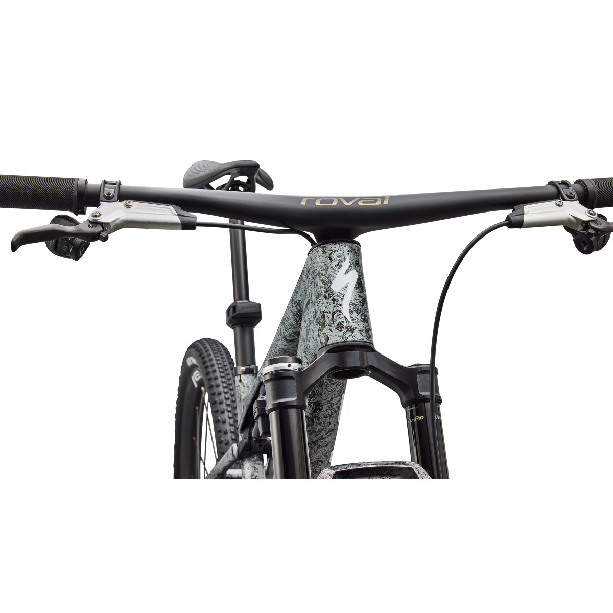 S-Works Epic 9 maastikuratas | Gloss Metallic Obsidian - Metallic White Silver