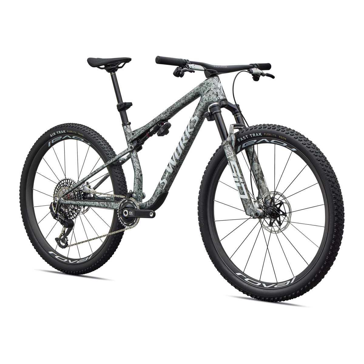 S-Works Epic 9 maastikuratas | Gloss Metallic Obsidian - Metallic White Silver