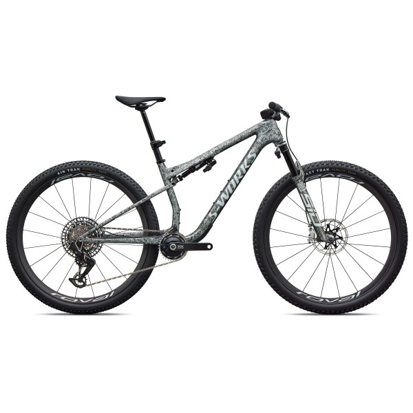 S-Works Epic 9 maastikuratas | Gloss Metallic Obsidian - Metallic White Silver