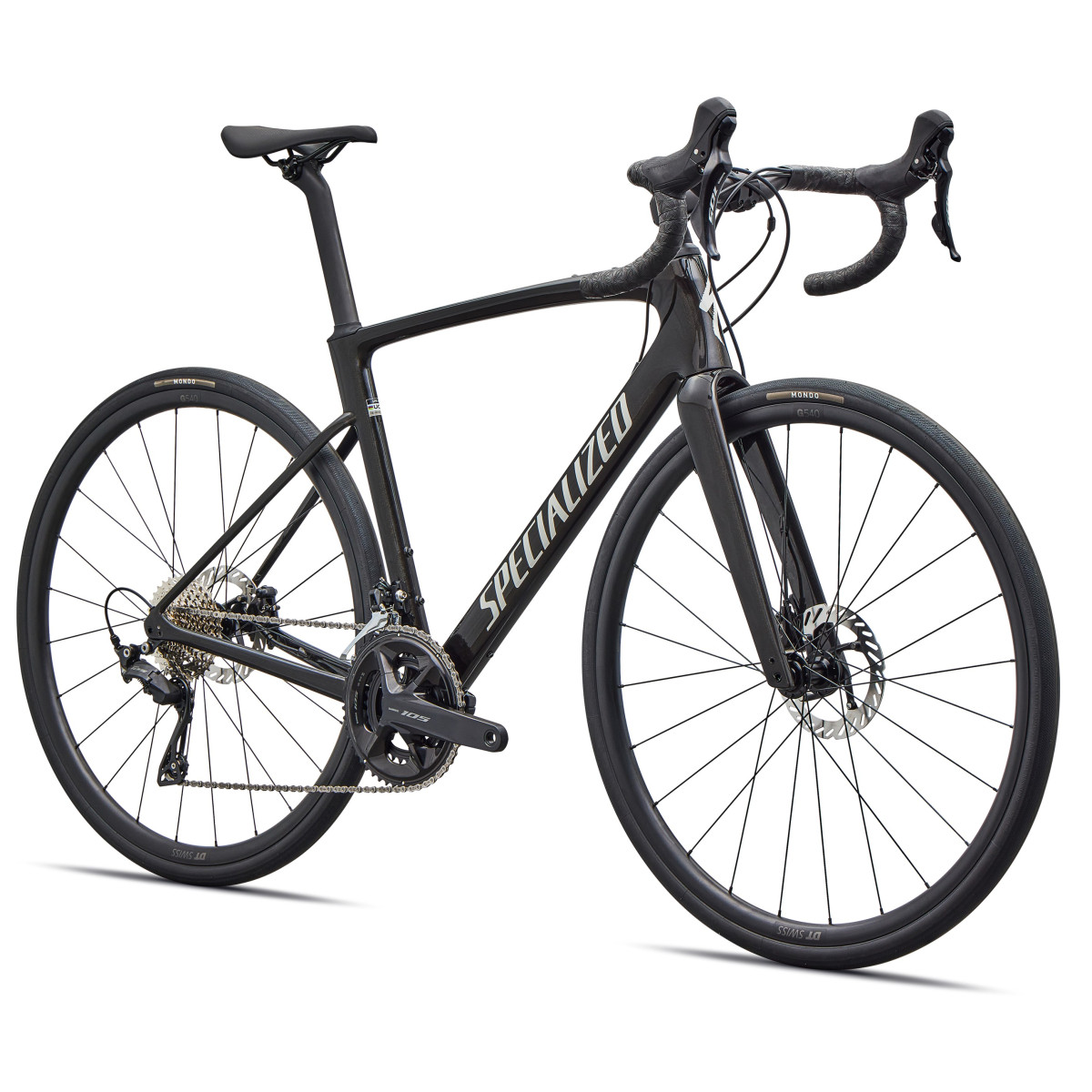 Specialized Roubaix SL8 Sport maanteeratas | Shimano 105 | Gloss Obsidian Metallic - Dune White