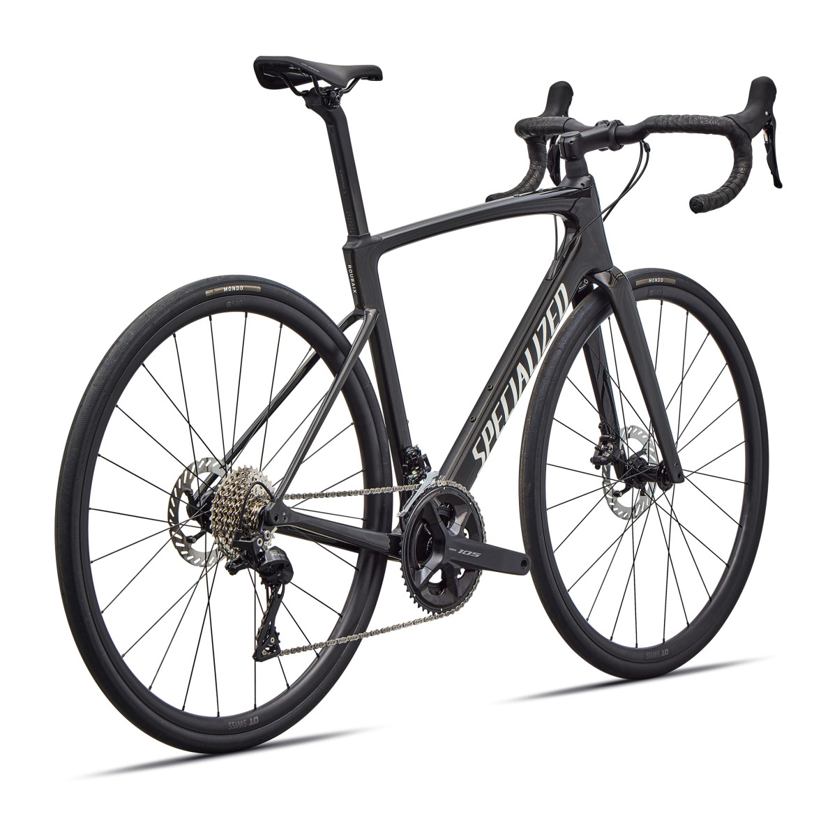 Specialized Roubaix SL8 Sport maanteeratas | Shimano 105 | Gloss Obsidian Metallic - Dune White