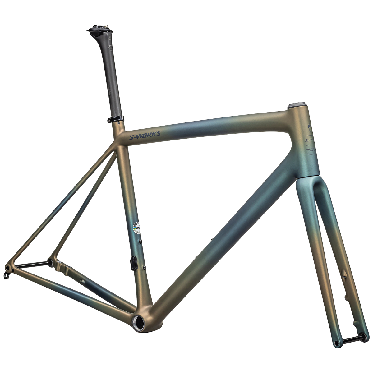S-Works Aethos Frameset | Green pearl - Burnt gold