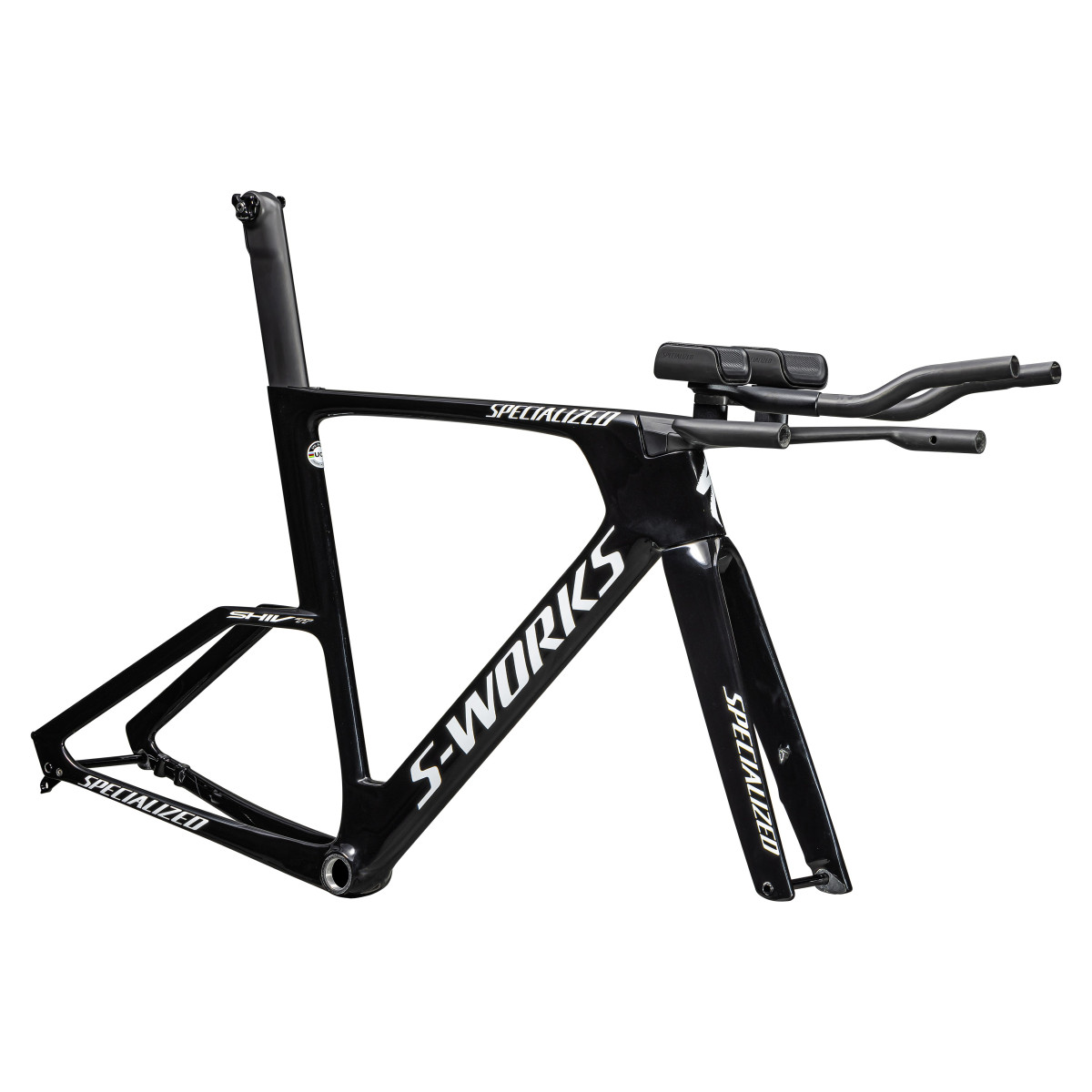 S-Works Shiv TT triatlona rāmis | Gloss Tarmac Black - Metallic White Silver