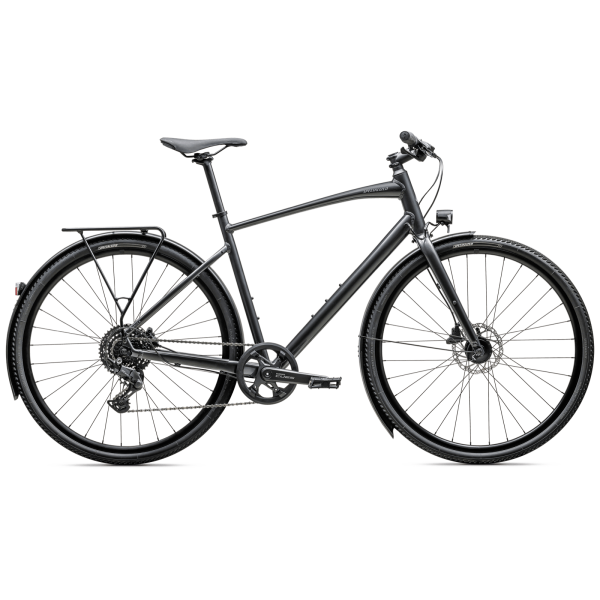 Specialized Sirrus X 2.0 EQ hübriidjalgrattad | Black Liquid Metal - Ashen Grey Reflective