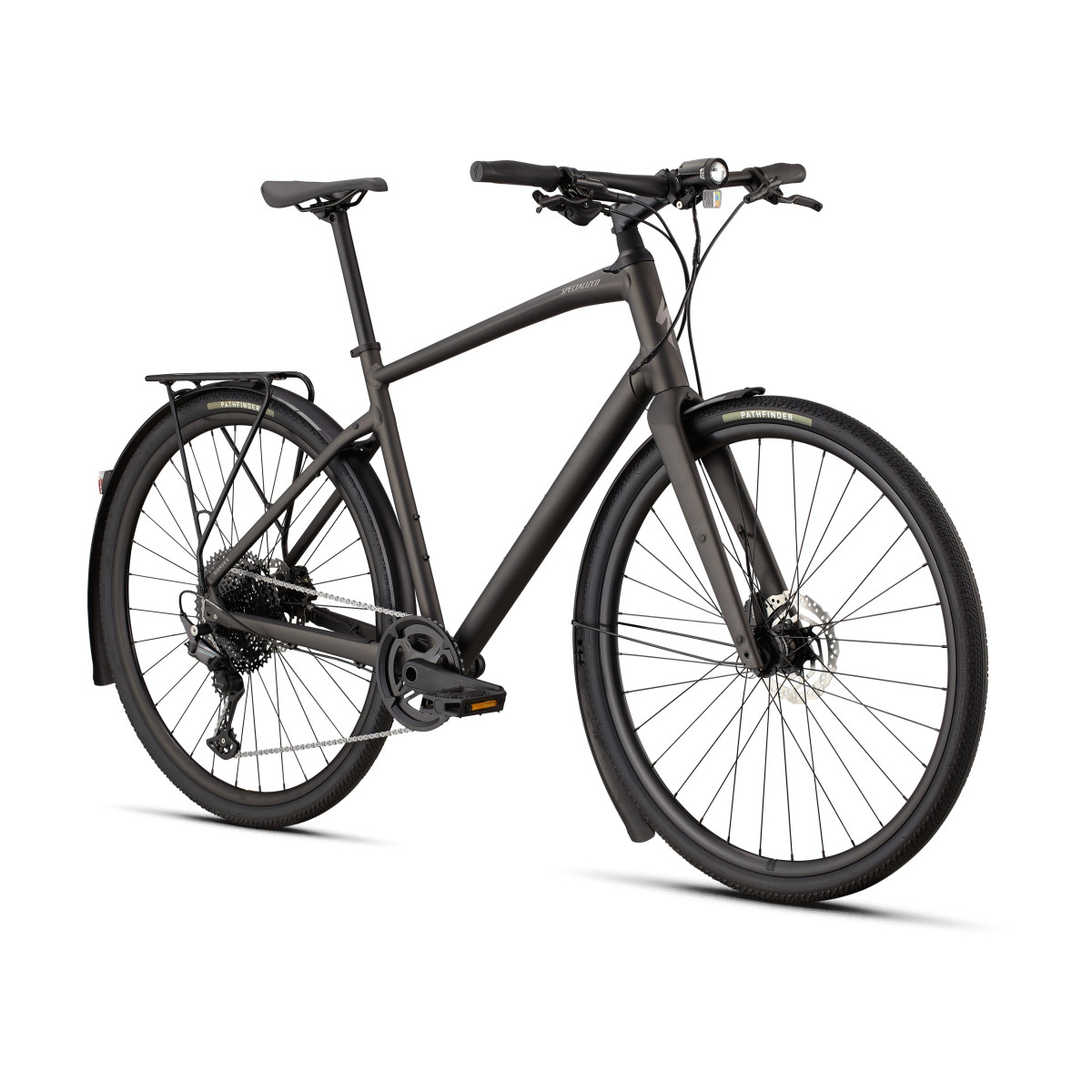 Specialized Sirrus X 4.0 EQ hübriidjalgrattad | Satin Metallic Obsidian - Desert Metallic Frost