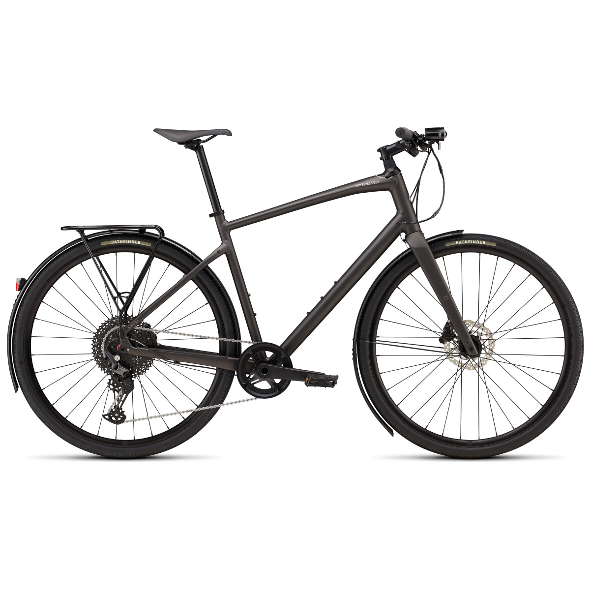 Specialized Sirrus X 4.0 EQ hübriidjalgrattad | Satin Metallic Obsidian - Desert Metallic Frost