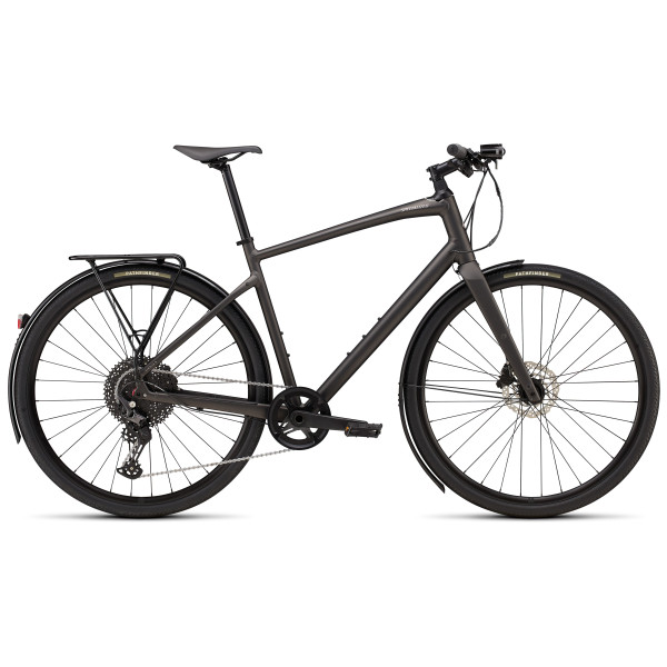 Specialized Sirrus X 4.0 EQ hübriidjalgrattad | Satin Metallic Obsidian - Desert Metallic Frost