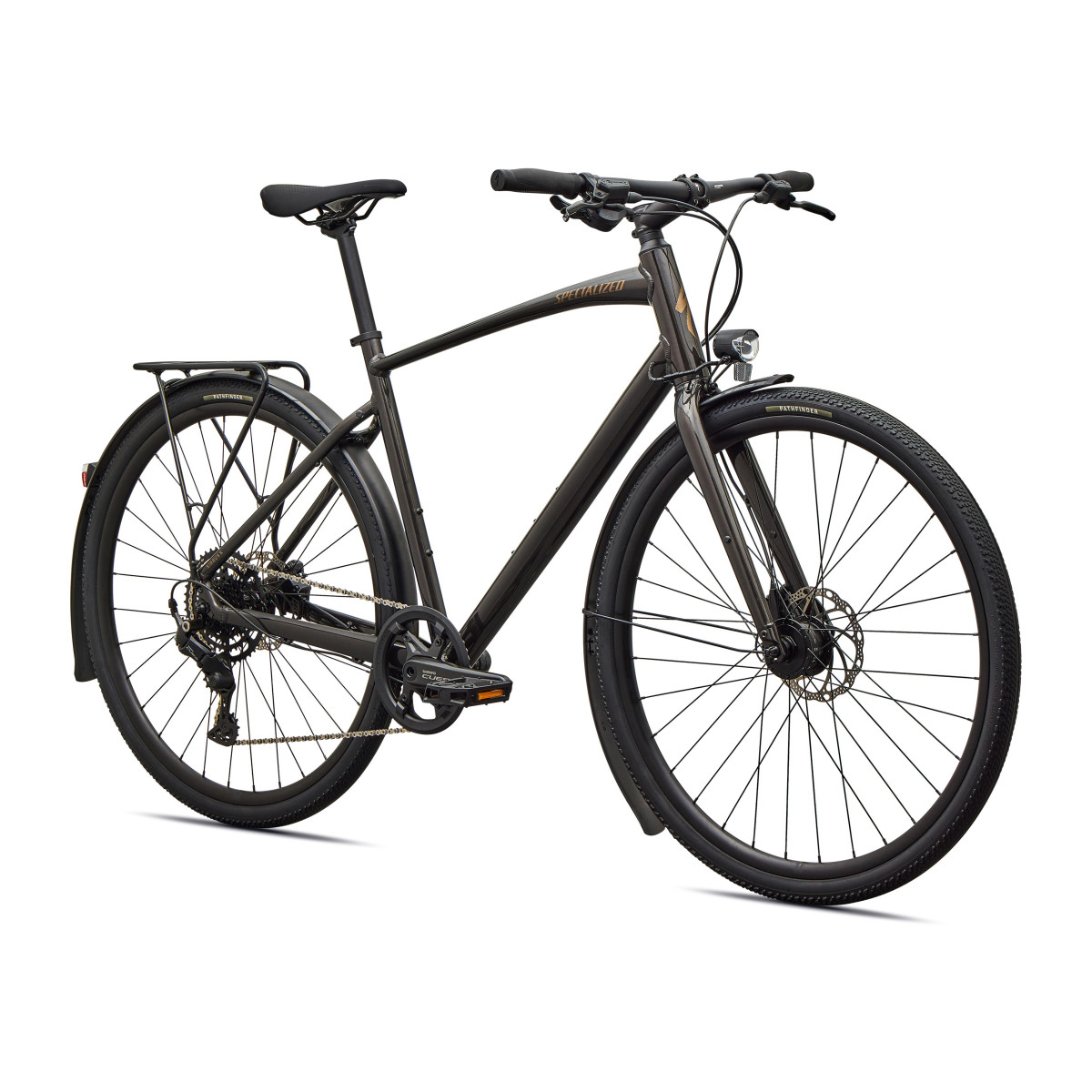 Specialized Sirrus X 2.0 EQ hübriidjalgrattad | Gloss Metallic Obsidian - Burnt Gold Metallic