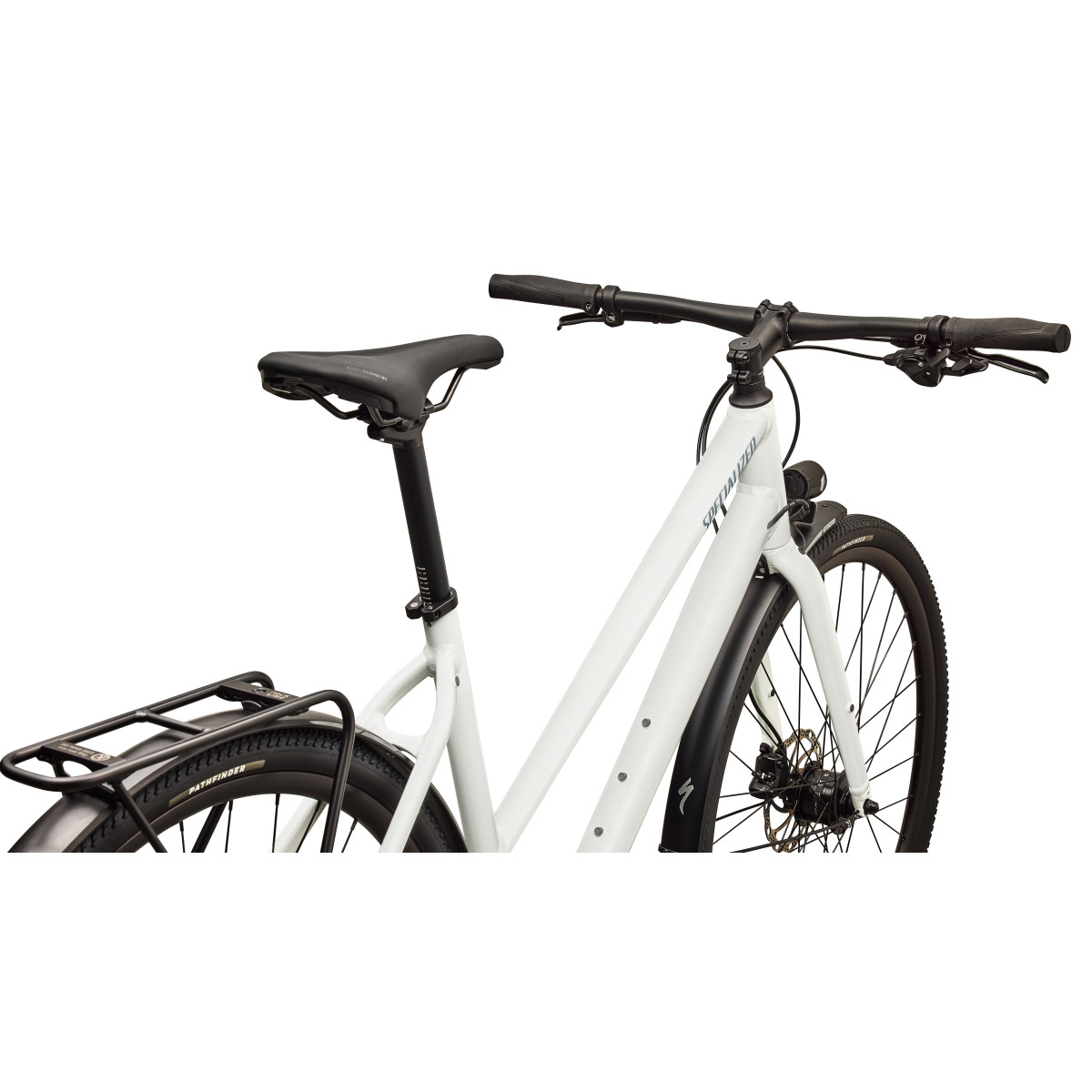 Specialized Sirrus X 3.0 Step-Through EQ hübriidjalgrattad | Gloss Metallic White Silver - Metallic Deep Marine