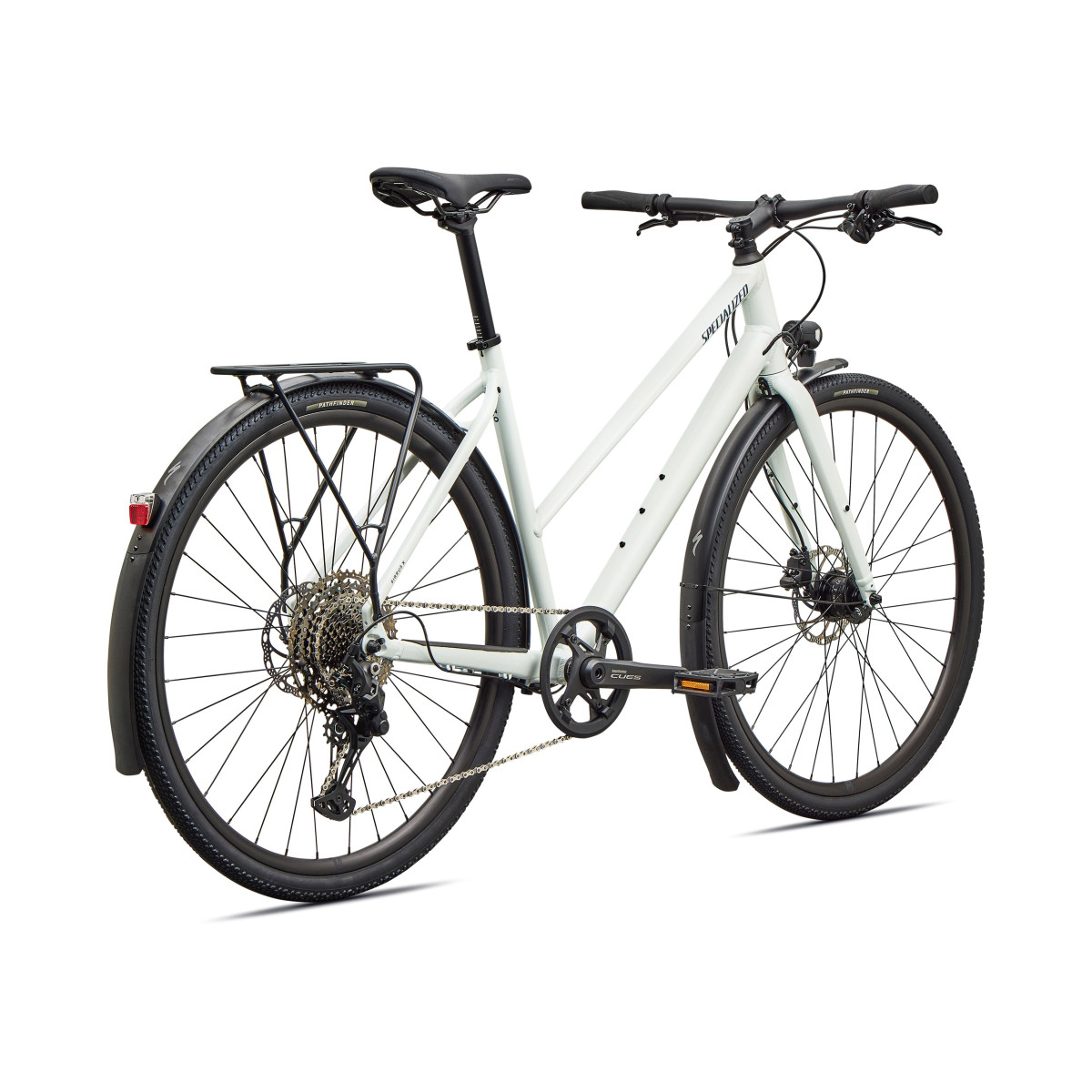Specialized Sirrus X 3.0 Step-Through EQ hübriidjalgrattad | Gloss Metallic White Silver - Metallic Deep Marine