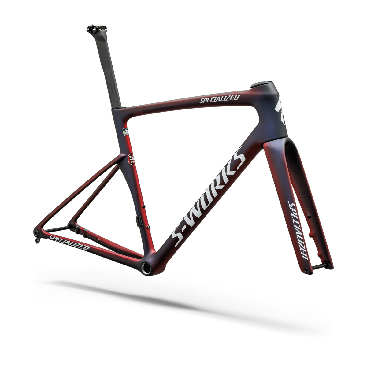 S-Works Tarmac SL9 raamikomplekt | FDJ United - SUEZ | Gloss Red Tint - Blue Tint - Red Pearl