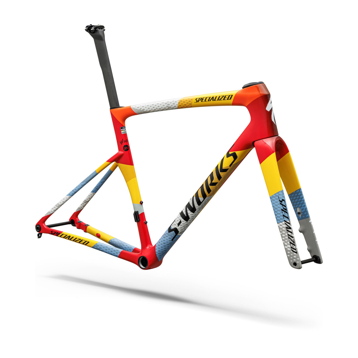 S-Works Tarmac SL9 raamikomplekt | SD Worx - Protime | Gloss Vivid Red - Yellow - Dolomite Metallic