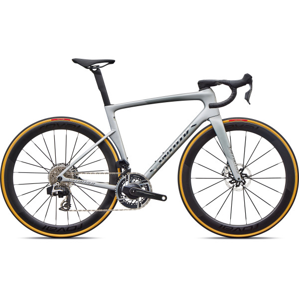 S-Works Tarmac SL9 maanteeratas | SRAM Red AXS | Satin Silver Dust - Gloss Chrome