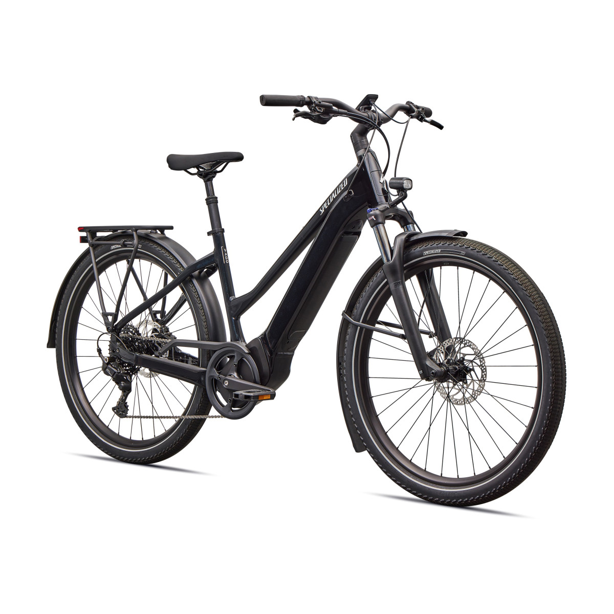 Specialized Turbo Vado 4.0 Step-Through elektriskais velosipēds | Gloss Castblack - Satin Silver