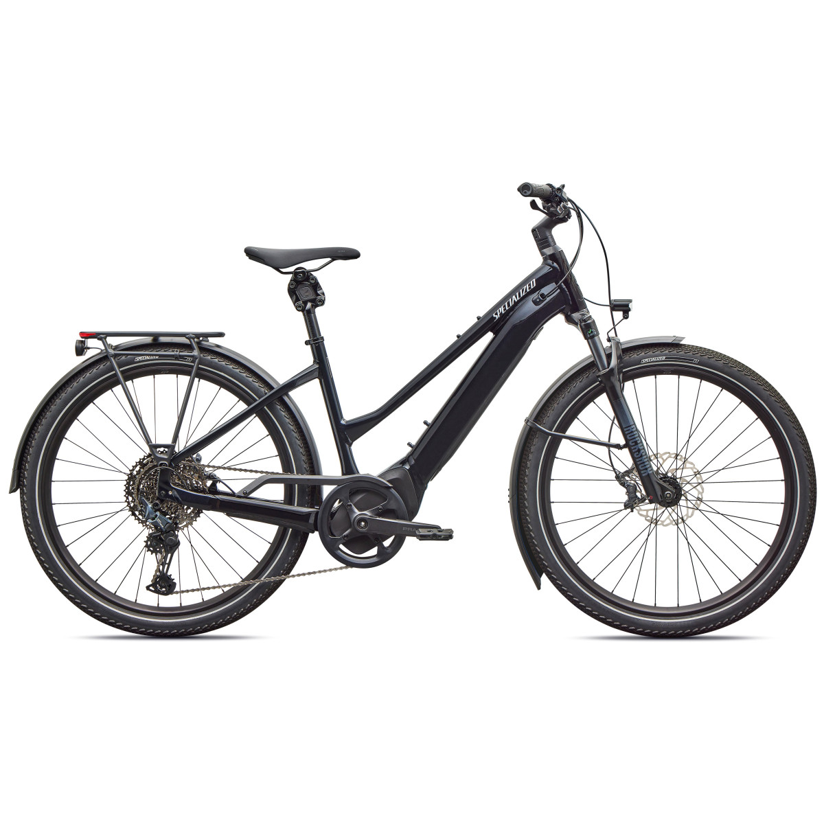 Specialized Turbo Vado 5.0 Step-Through elektriratas | Gloss Castblack - Satin Silver Reflective