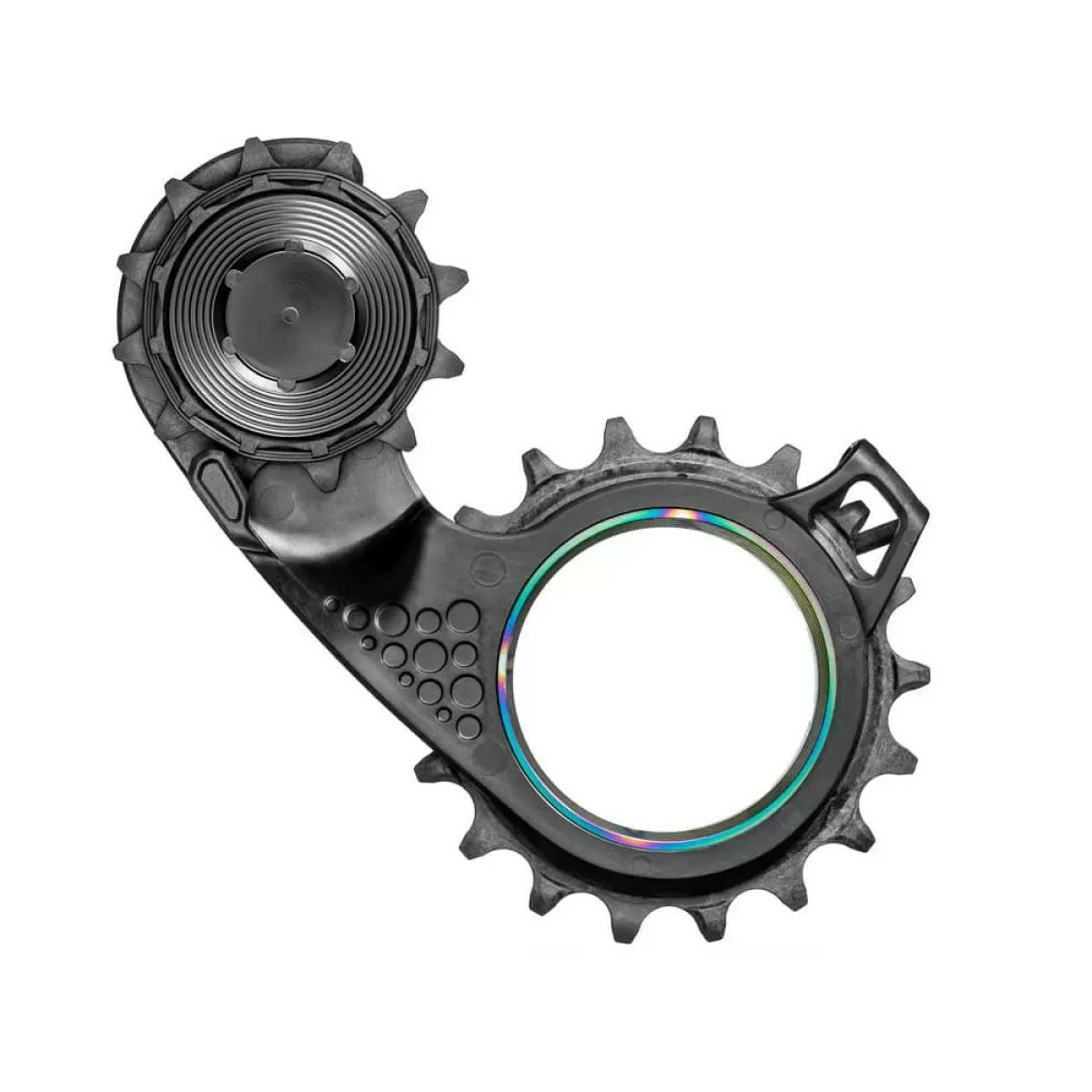 absoluteBlack HOLLOWcage® DuraAce 9250 Carbon Ceramic Oversized Derailleur Pulley Cage | Rainbow 