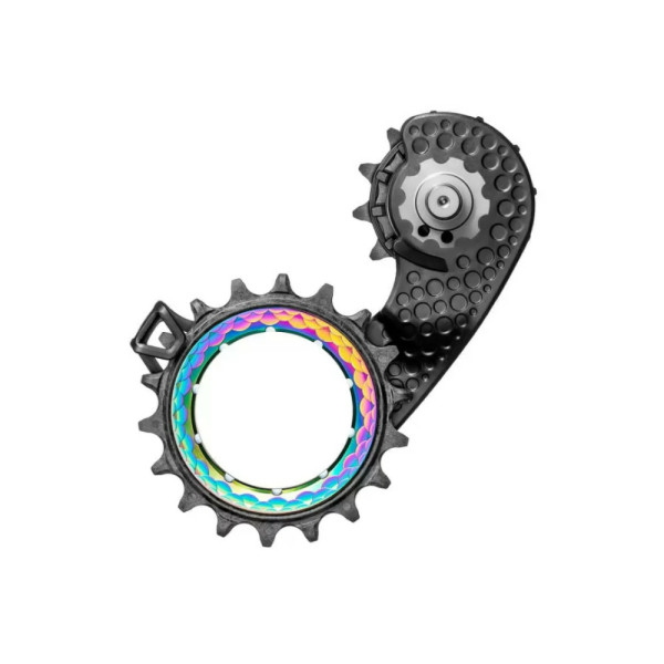 AbsoluutneBlack HOLLOWcage® DuraAce 9250 Carbon Ceramic Oversized tagumine käiguvahetaja Pulley Cage | Rainbow 