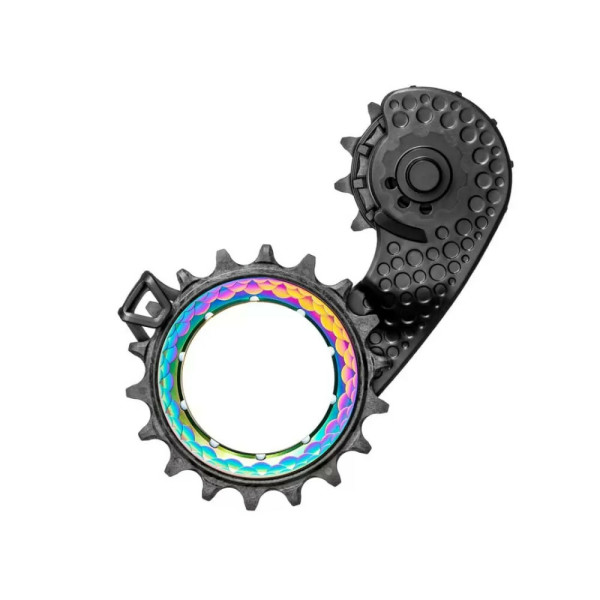 AbsoluutneBlack HOLLOWcage® Shimano 9100/8000 Carbon Ceramic Oversized tagumine käiguvahetaja Pulley Cage | Rainbow