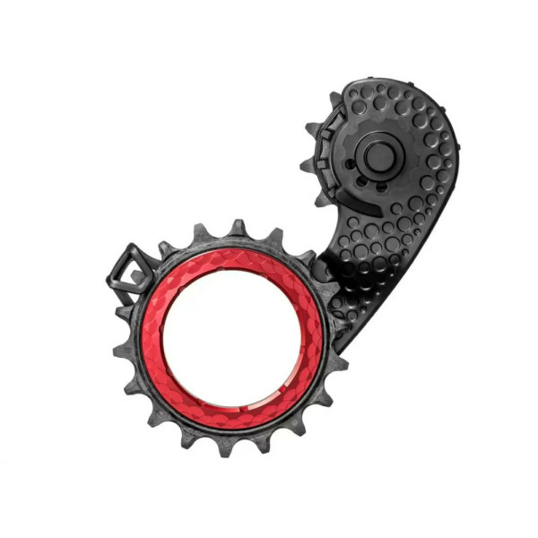 AbsoluutneBlack HOLLOWcage® Shimano 9100/8000 Carbon Ceramic Oversized tagumine käiguvahetaja Pulley Cage | Red