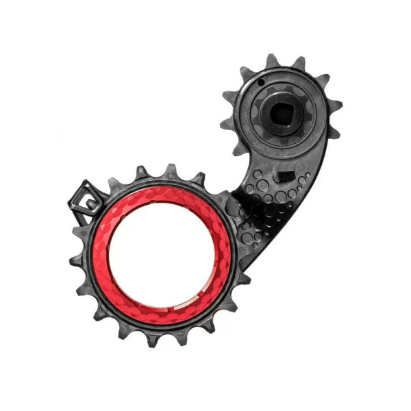 absoluutneBlack HOLLOWcage® SRAM eTap AXS Carbon Ceramic Oversized tagumine käiguvahetaja Pulley Cage | Red