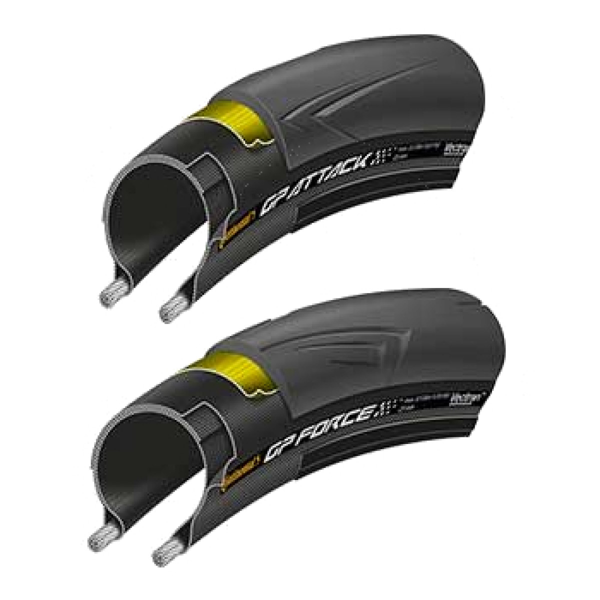 Continental Grand Prix Attack & Force 28" kokkupandav rehvikomplekt | Black - Black