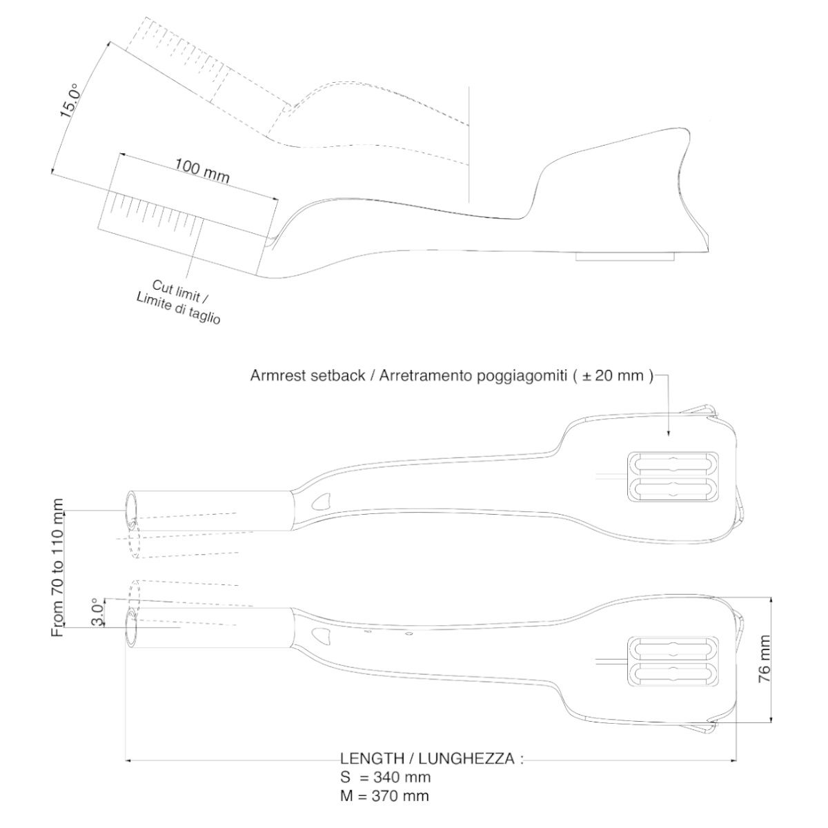 Deda Jet Two Clip-On Aerobars | 370 mm
