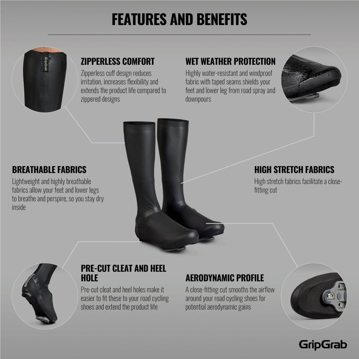 GripGrab AquaShield High Cut Road Shoe Covers