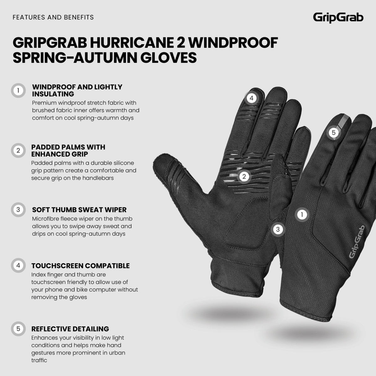 GripGrab Hurricane 2 tuulekindlad kevad-sügiskindad | Mustad
