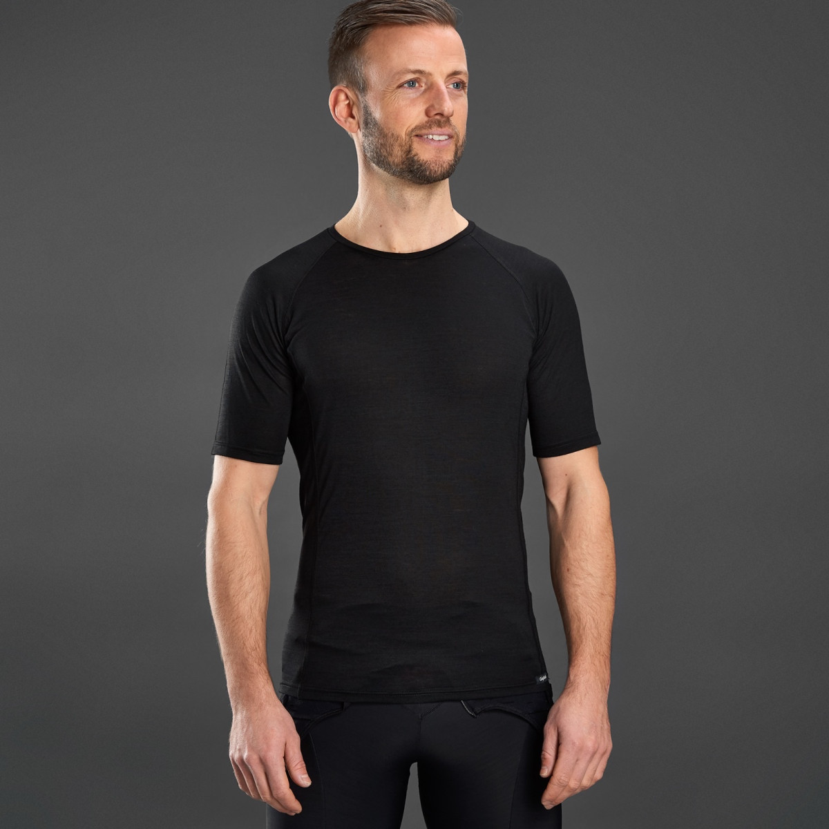 GripGrab Merino Polyfibre lühikeste varrukatega baaskate | Must