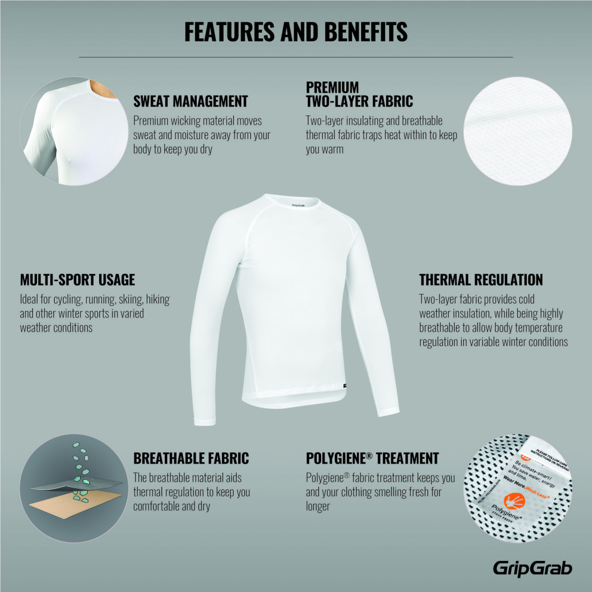GripGrab Ride Thermal Long Sleeve krekls | White