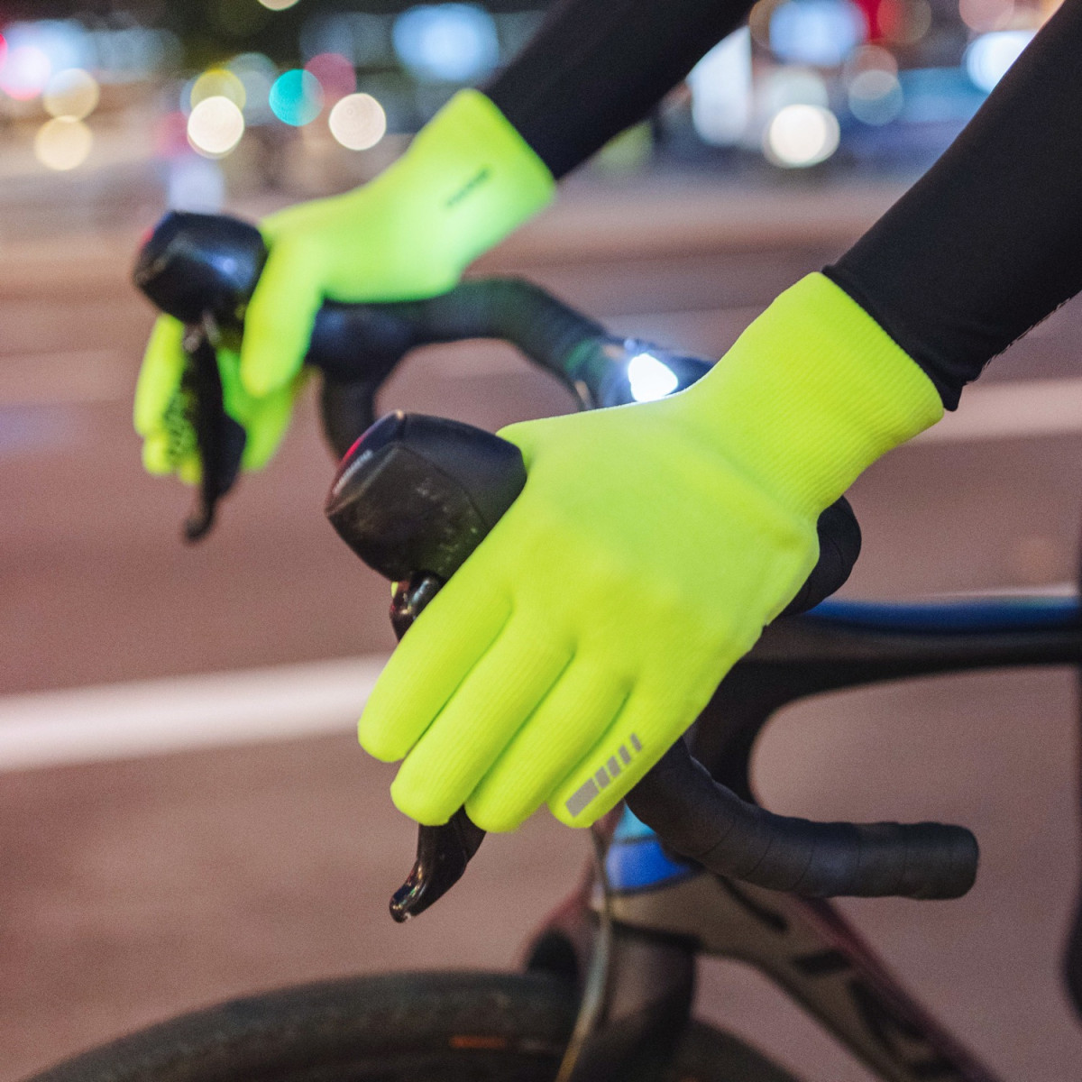 GripGrab Ūdensnecaurlaidīgi trikotāžas termālie cimdi | Yellow Hi-Vis