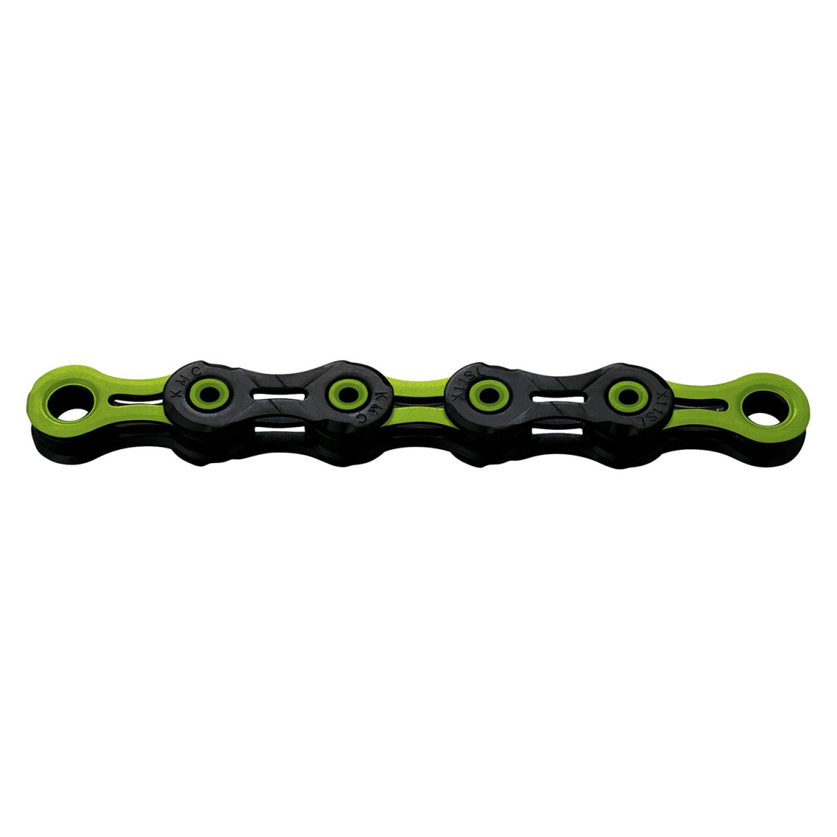 KMC DLC11 Waxed ķēde | 11-speed | Black - Apple Green