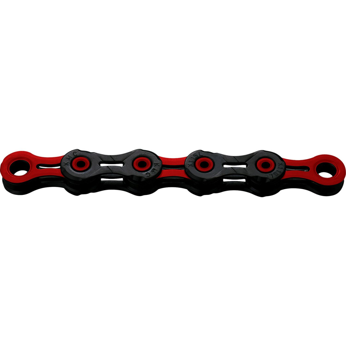 KMC DLC11 Waxed Chain | 11-speed | Black - Red