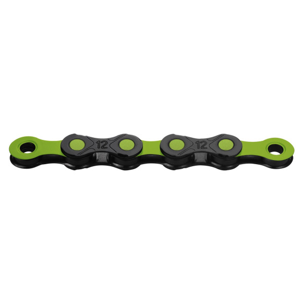 KMC DLC12 Waxed kett | 12-speed | Black - Apple Green