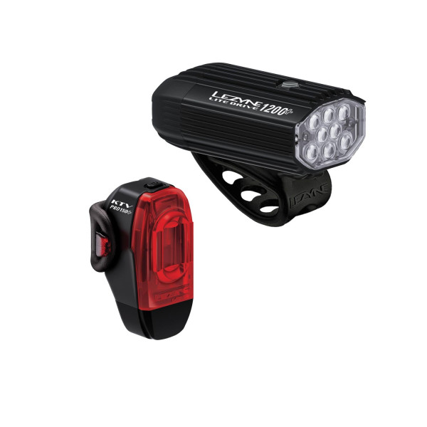 Lezyne Lite Drive 1200+ | KTV Drive Pro+ jalgrattatulede komplekt Lezyne Lite Drive 1200+ | KTV Drive Pro+ jalgrattatulede komplekt