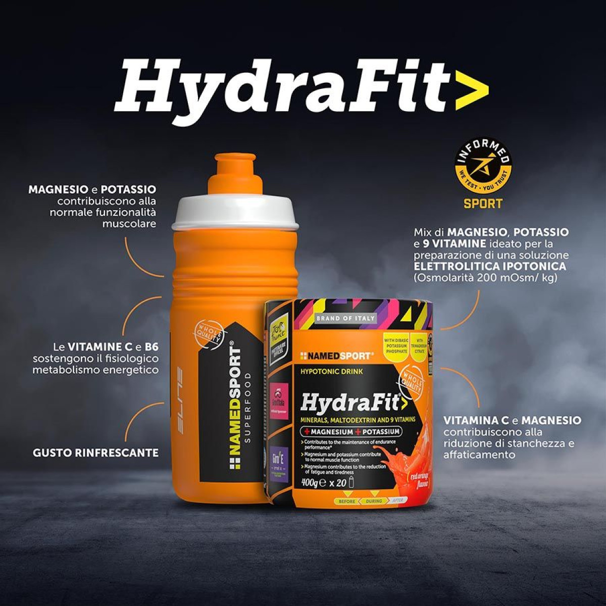 NamedSport Hydrafit elektrolītu dzēriens | 400 g