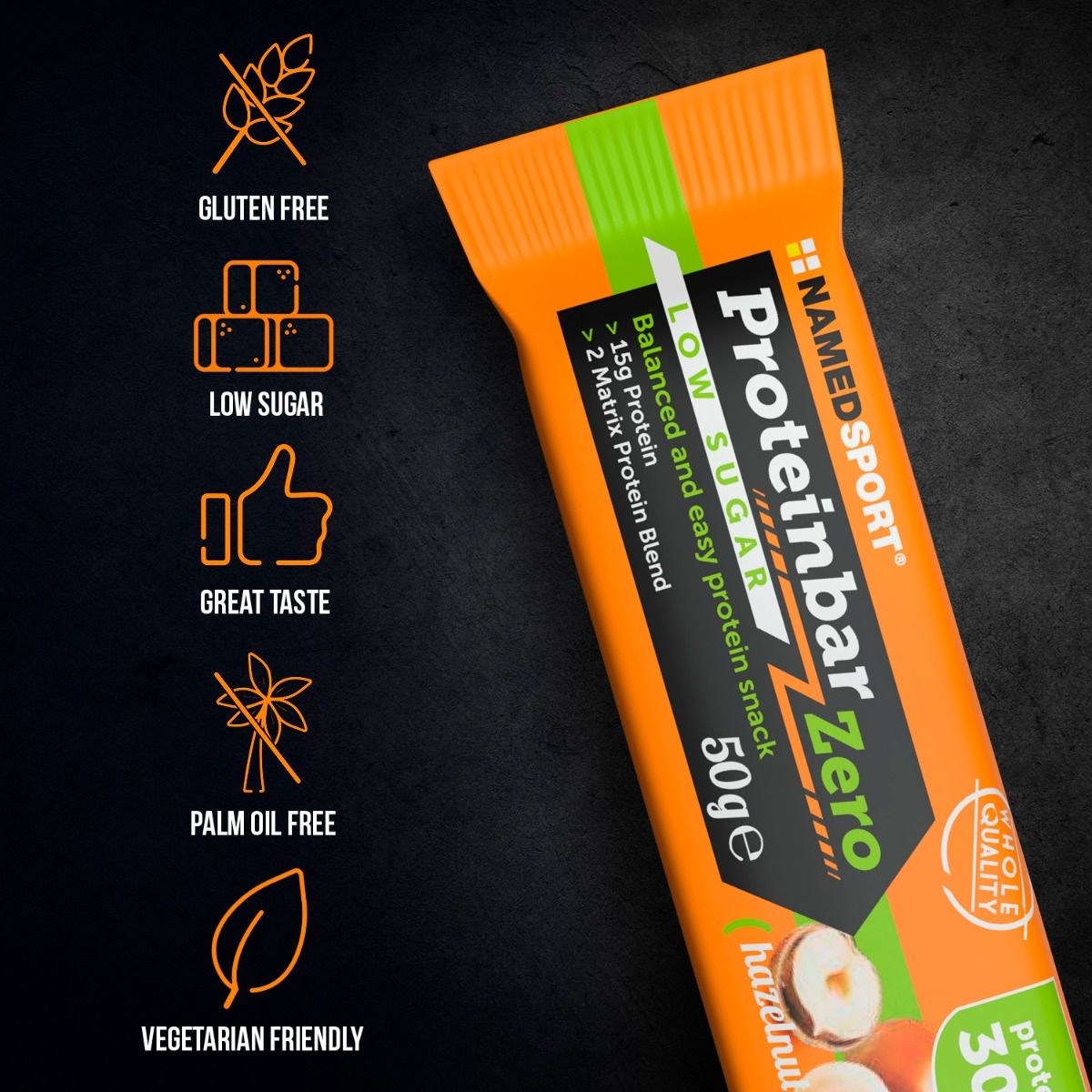 NamedSport Proteinbar Zero Protein Bar | 50 g | Hazelnut