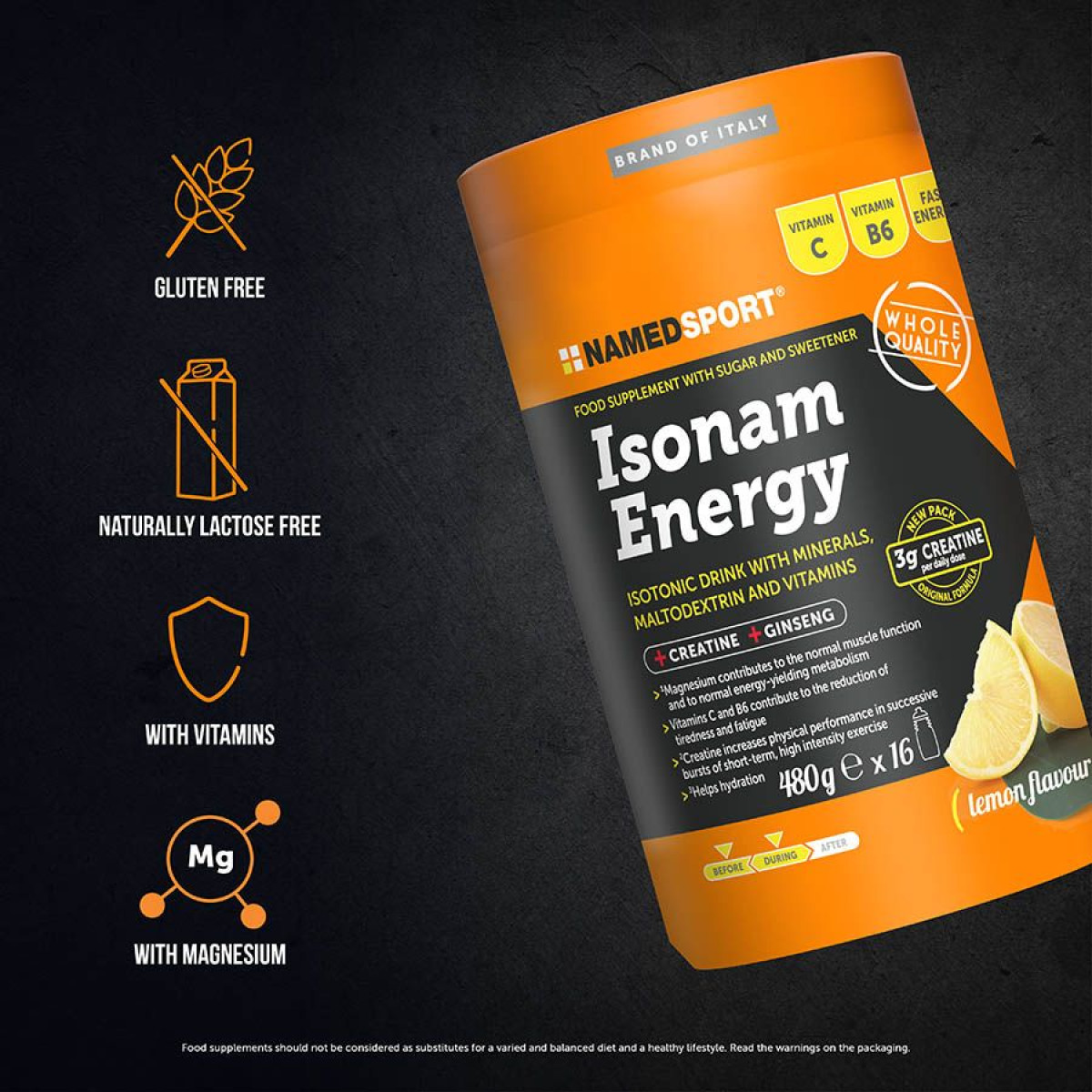 NemedSport Isonam Energy Isotonic Drink | 480 g | Lemon
