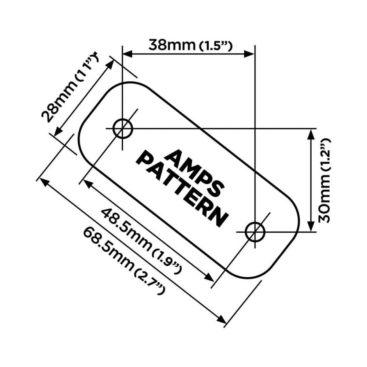 Quad Lock® 360 alus - lame ristkülikukujuline 2 auku