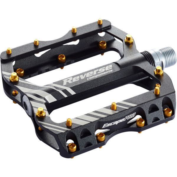 Reverse Components Escape Pro pedaalid | Must - kuldne